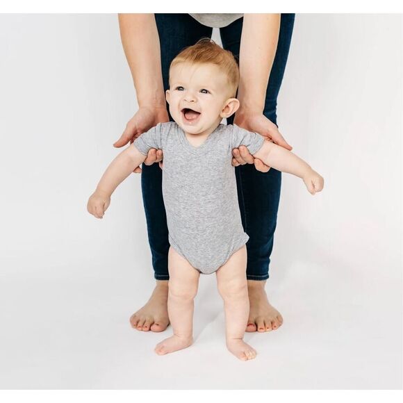 Little Bipsy Basic OnePiece Grey Shortsleeved - Cotton / Spandex - Picture 4 of 5